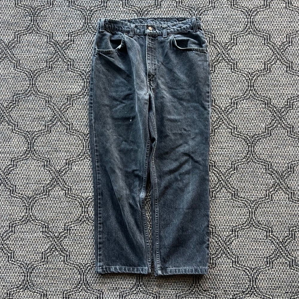 Levi's 519 Jeans Mens 33x30 Black Orange Tab Straight Leg Faded Vintage 90s